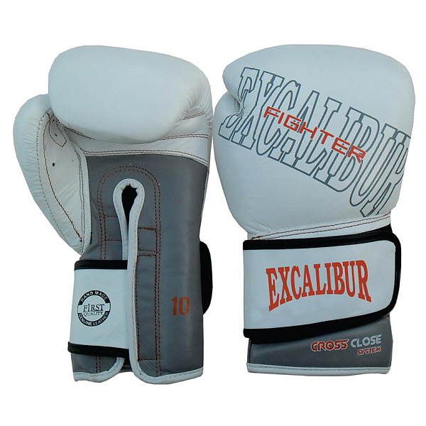 Фото Боксерские перчатки Excalibur Thunder 529-05 10 унций белый-серый №1
